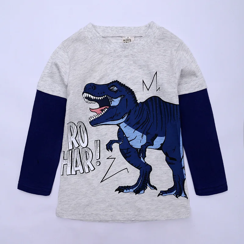 Алиэкспресс Лидер продаж, детская одежда г., новая стильная детская футболка с длинными рукавами на осень и зиму, база динозавров для мальчиков