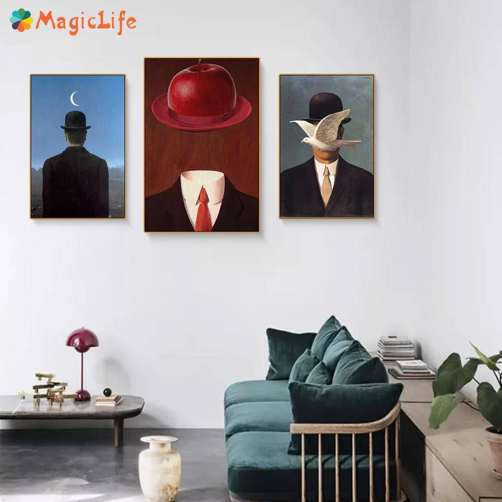 

Magritte Artist Morden Arts Wall Art Canvas Painting Poster Wall Pictures For Living Room Kid Room Art Prints Unframed