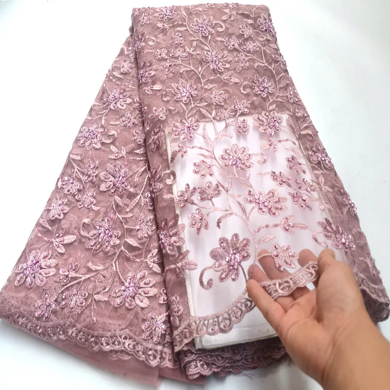 Новое поступление кружевная ткань с бисером африканская французская сетка тюль кружевная ткань с камнями для свадебного платья супер качество IG548 - Цвет: color 20