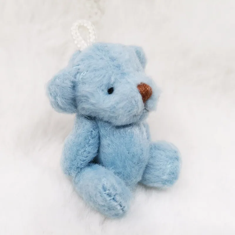 24 шт. Мини Синий Мишка 4,5 см Kawaii Маленький Мишка плюшевая игрушка кукла вечерние украшения тканевая булавка аксессуары для волос