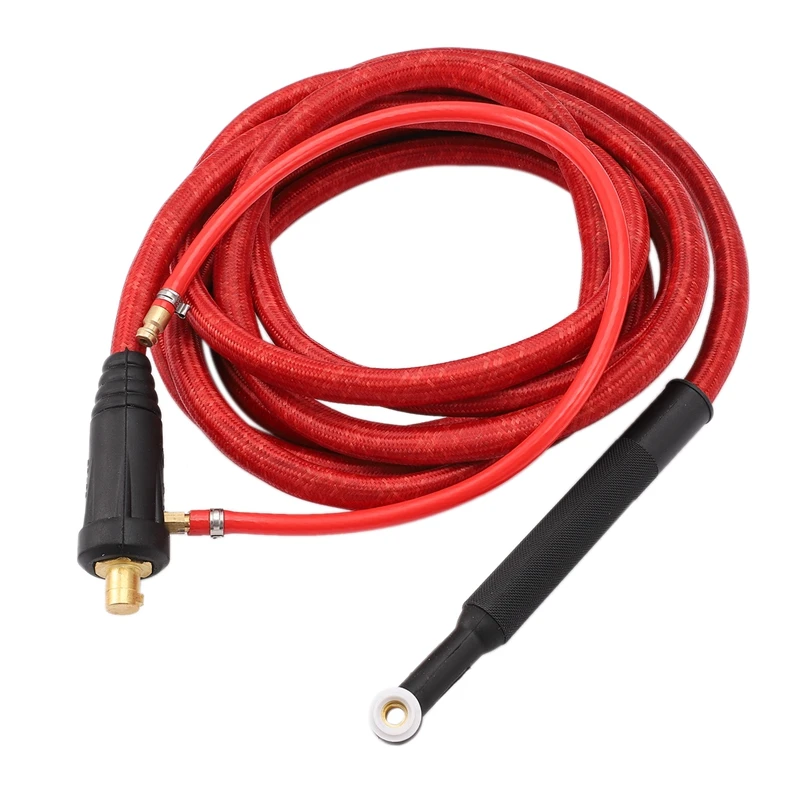 

WP9F 4M Red Super Soft Hose Braided Air-Cooled Complete TIG Welding Torch 35-70 Connector