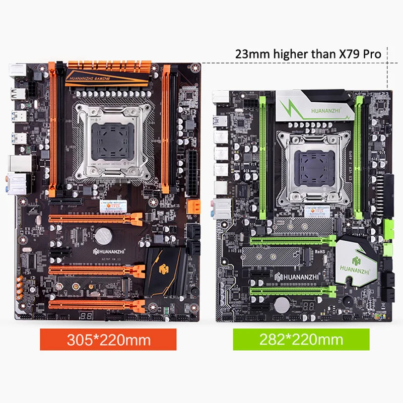 HUANANZHI deluxe X79 LGA2011 материнская плата с M.2 NVMe слотом cpu Xeon E5 2690 C2 2,9 ГГц с кулером ram 32G(4*8G) REG ECC