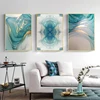 Nordic Light Luxury Blue Canvas Painting Modern Home Abstract Gold Poster and Print Wall Art Picture for Living Room Decoration 1