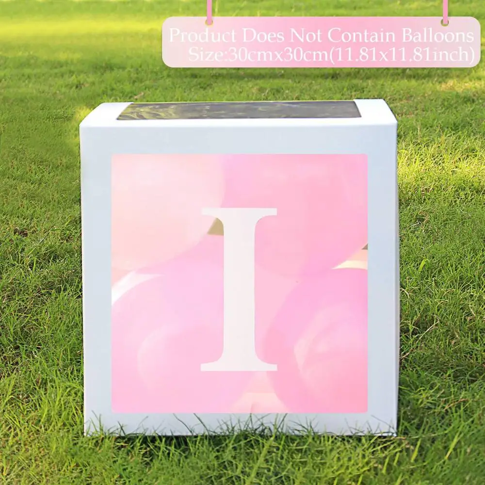 QIFU прозрачная коробка с алфавитом для маленьких мальчиков и девочек, украшения для крещения, вечеринки в честь первого дня рождения, вечерние принадлежности для малышей - Цвет: Letter box I