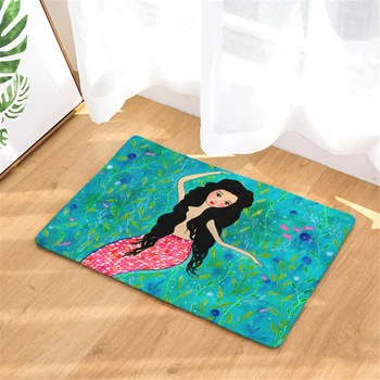 

Mermaid Printed Floor Mat In Hallway Bathroom Doormat Entrance Door Mat Kitchen Carpet For Kitchen Floor Kids Bedroom Home Decor