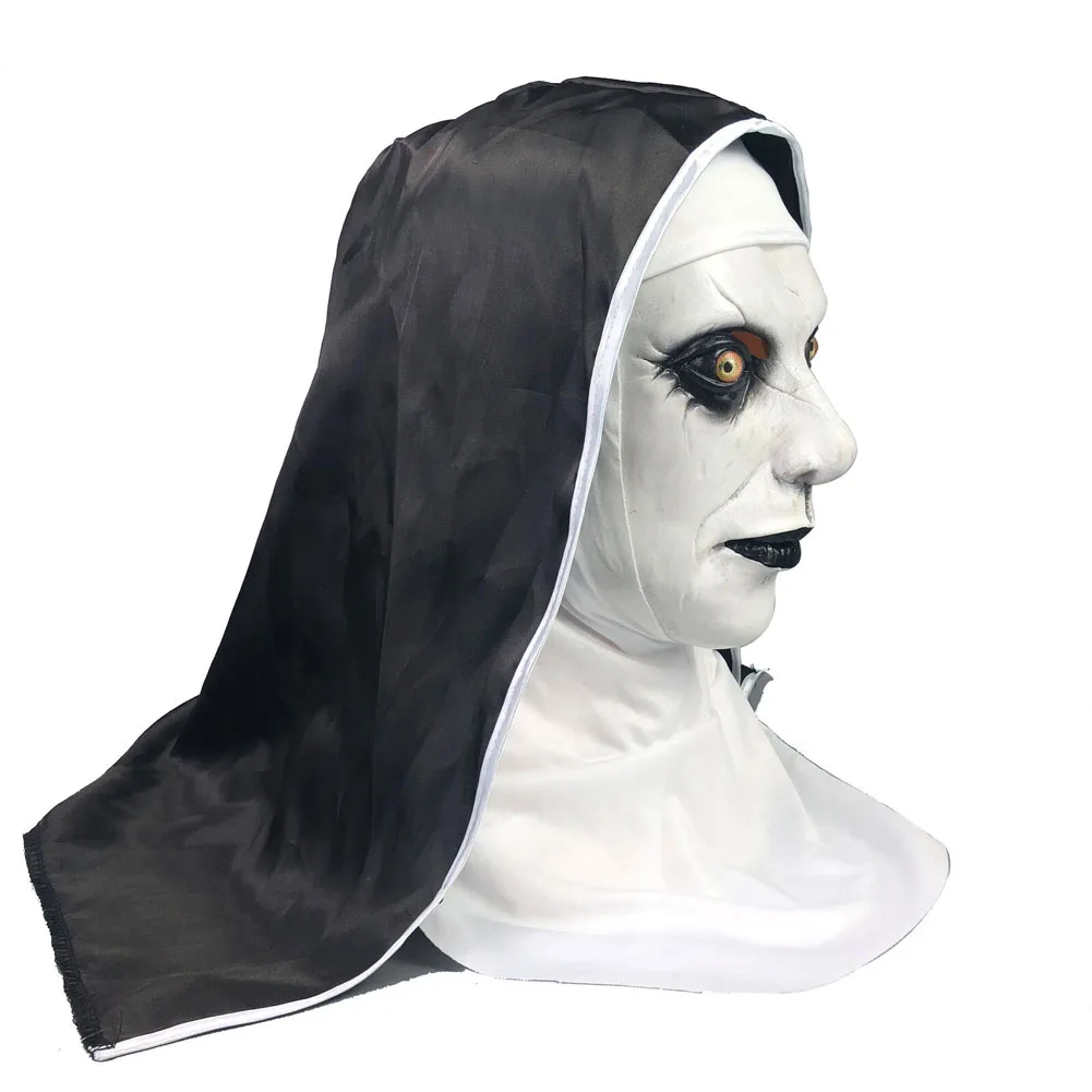 Halloween The Nun Horror Mask Cosplay Valak Scary Latex Masks with Headscarf NEW Nuns Mask