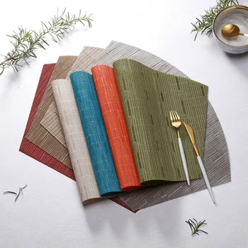 

New Placemat Nordic PVC Bamboo Kitchen Placemat for Dining Table Drink Individual Cup Pad Non-slip Tableware Mat