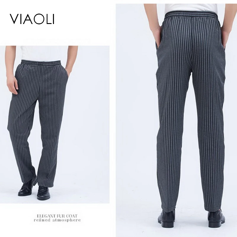 Restaurant Chef Uniform for Men Pants Kitchen Trouser Chef Uniforms for Women Pants Elastic Waist Bottoms Working Clothes M-2XL