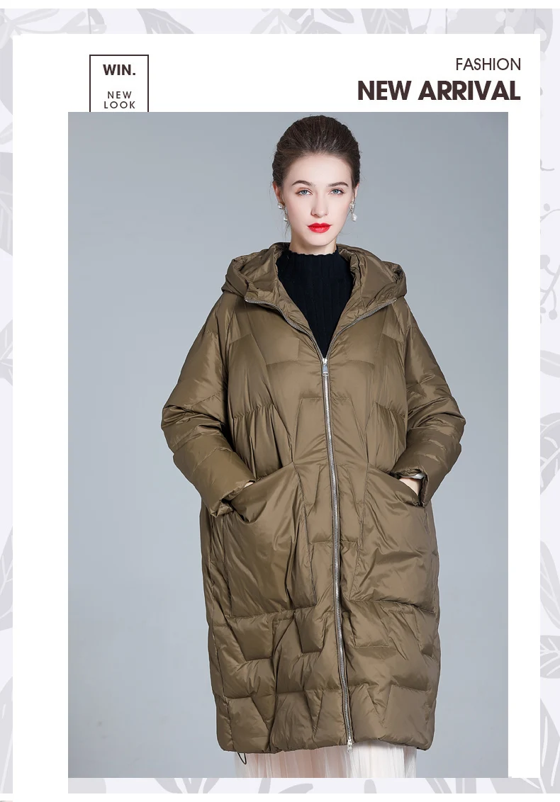 black puffer  2021 Winter Lightweight Down Jacket Women Oversized Thick Warm Batwing Long Coat Female Loose Doudoune Ultra Light Down Parkas maxi puffer coat womens