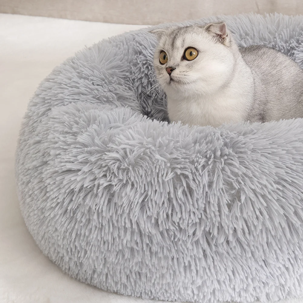 Dog Long Plush Dounts Beds Calming Bed Hondenmand Pet Kennel Super Soft Fluffy Comfortable for Large Dog / Cat House Dog Long Plush Dounts Beds Calming Bed Hondenmand Pet Kennel Super Soft Fluffy Comfortable for Large Dog / Cat House