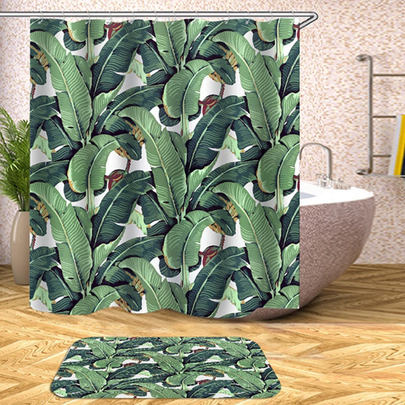 Зеленый тропический завод занавеска для душа s водонепроницаемый полиэстер для ванной занавеска для туалета ванная душевая занавеска для душевой домашний декор - Цвет: 9