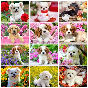 

EverShine 5D Diamond Painting Full Square Dog DIY Diamond Mosaic Animlas Cross Stitch Rhinestones Art Home Decor Hobby Gift
