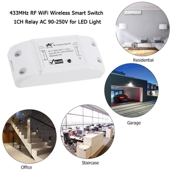 

433MHz RF WiFi Wireless Smart Switch 220V Smart Home Electrical Switche for LED Light