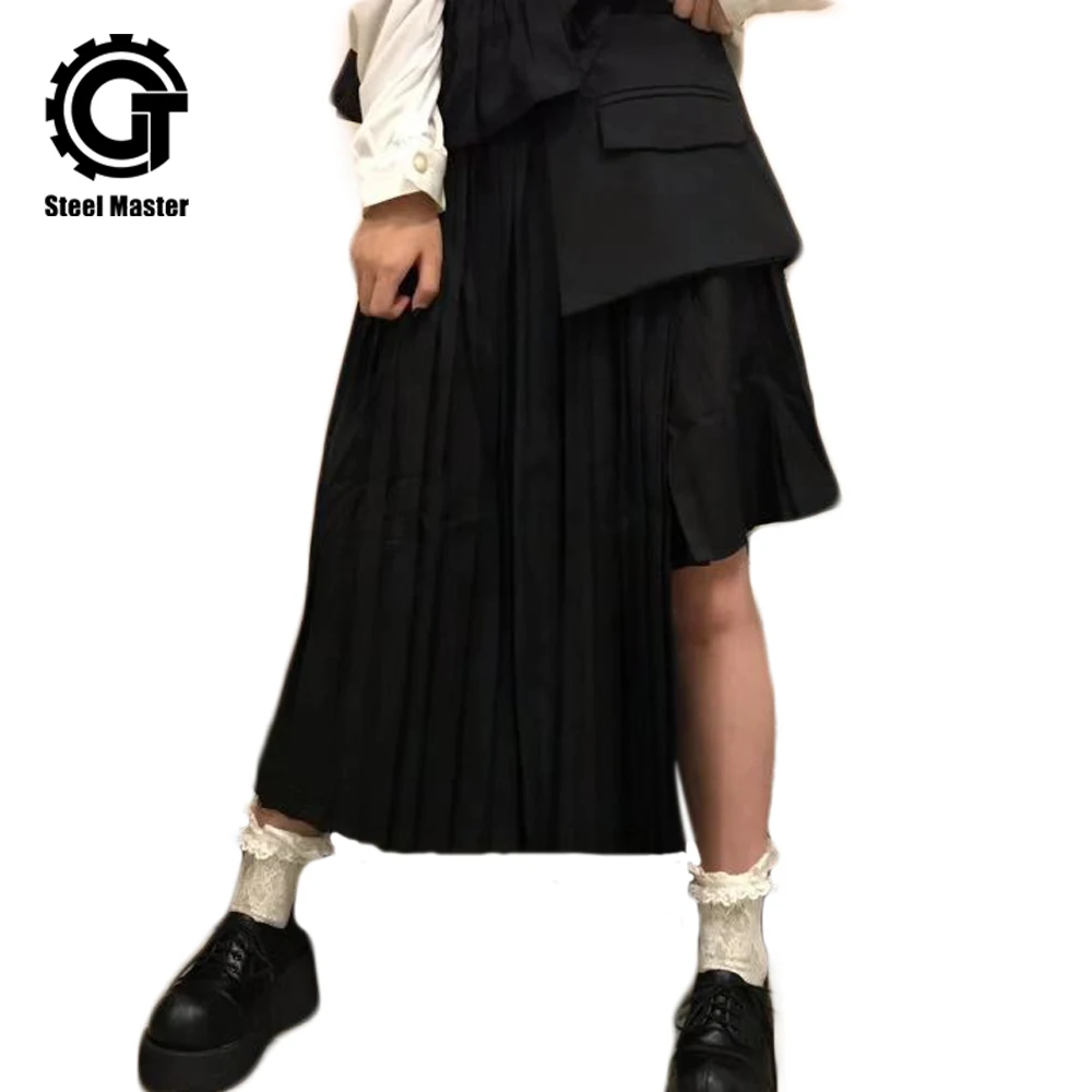 

Gothic Punk Womens Skirt Black Irregular Fashion Dress Suit Skirt High Street Ruffles