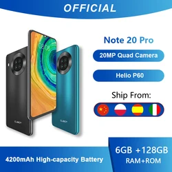 Cubot Note 20 Pro Quad Камера смартфон NFC 6/8 ГБ + 128 Гб 6,5 дюймов 4200 мАч Android 10 Dual SIM телефон 4 аппарат не привязан к оператору сотовой связи celular Note20 Pro