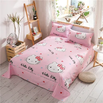 

1pcs Cartoon Pictures Bed Sheets Flat Single Double Various Plant Patterns Bed Cover Print Flat Bed Sheet No Pillowcase