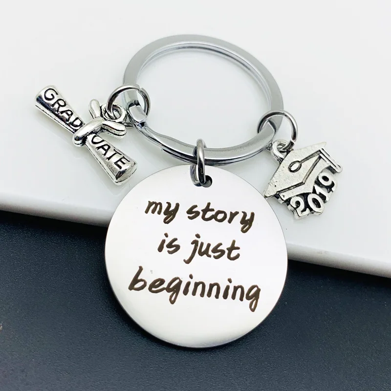 Стиль из нержавеющей стали брелок и Катушка доктор шляпа Выпускной церемониальный подарок моя история сначала