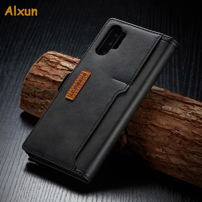 

Alxun For Samsung Note10 Plus Case Luxury Genuine Leather Wallet Fitted Flip Cases Cover Fundas For Samsung Note 10 Pro Note 10+