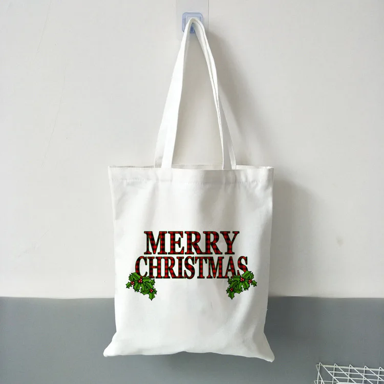 Merry Christmas сумка женская Холщовая Сумка повседневная тканевая сумка на плечо для девушек Женская рождественская Сумка Для Покупок Подарок на праздник