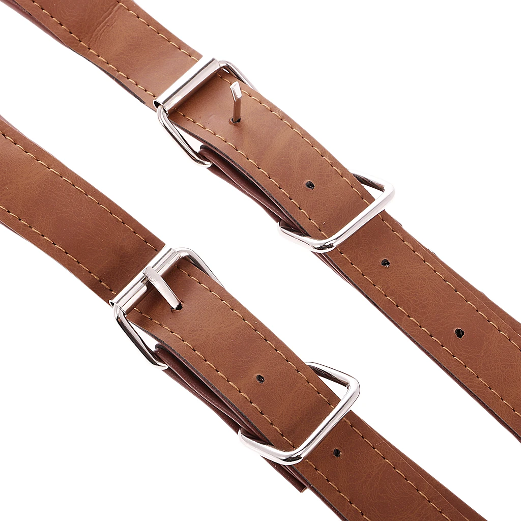 Two Pairs of PU Leather Shoulder Hardness Straps for 16-120 Bass Accordion