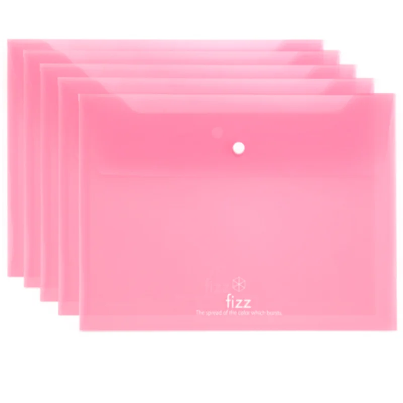 Pink 5pcs 5 шт. A4 папка для документов, Сумка для документов, школьные офисные принадлежности, канцелярская сумка, цветная кнопка, печать, канцелярский Органайзер - Цвет: Pink 5pcs
