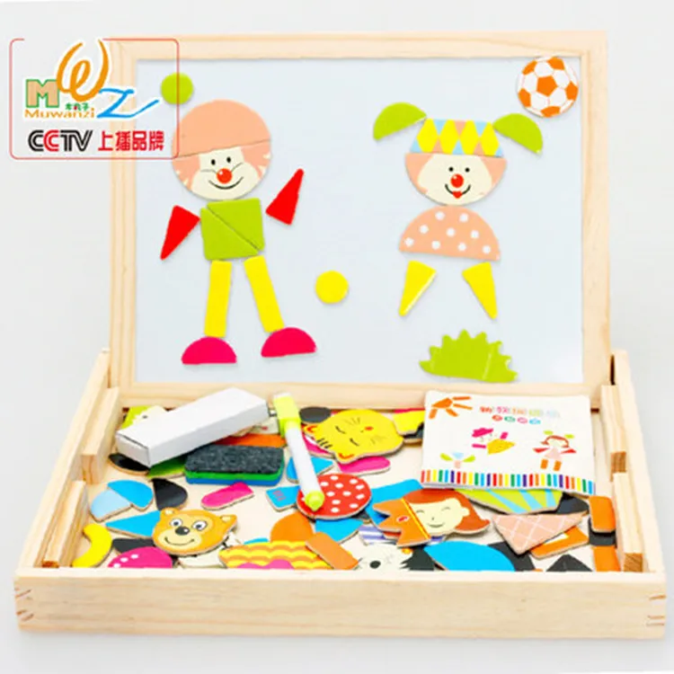 

Wooden Educational Puzzle Magnetic Blackboard Drawing Board WordPad Dx28 New Style Joypin