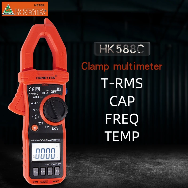 HK588C мини-мультиметр-зажим Цифровой Профессиональный ESR измеритель конденсатора Тестер с измеряемой температурой мультитестер