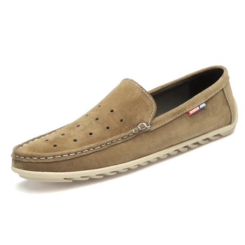 

Stylish Pigskin Suede Casual Shoes Men Loafers Driving Moccasin Slip On Flats Blades Outsole Cut Out Breathable Soft scarpe uomo