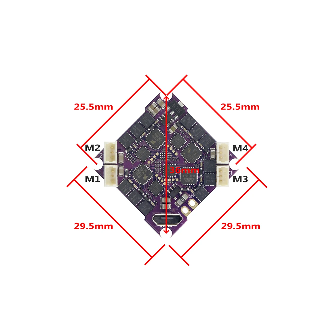 LDARC 25,5 мм AIO Flytower F411E12A 12A 4IN1 ESC F4 управление полетом OSD и KKT-VTX200 VTX для ET75 AK103 AK123 ET85 Mabula7