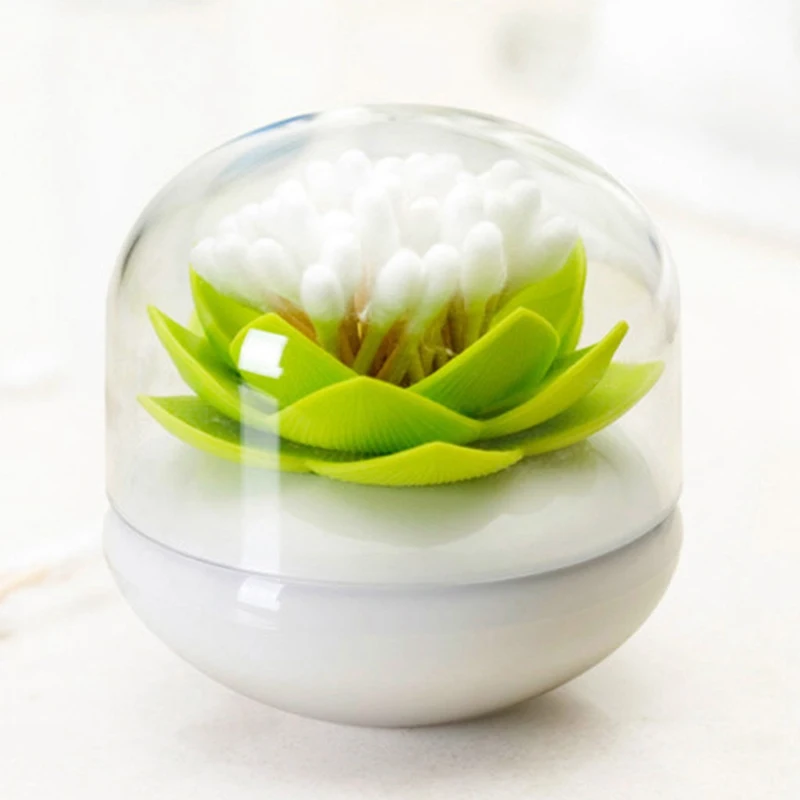 Lotus Cotton Swab Box Lotus Cotton Bud Holder Base Room Decorate / Lotus Toothpicks Holder Toothpick Case