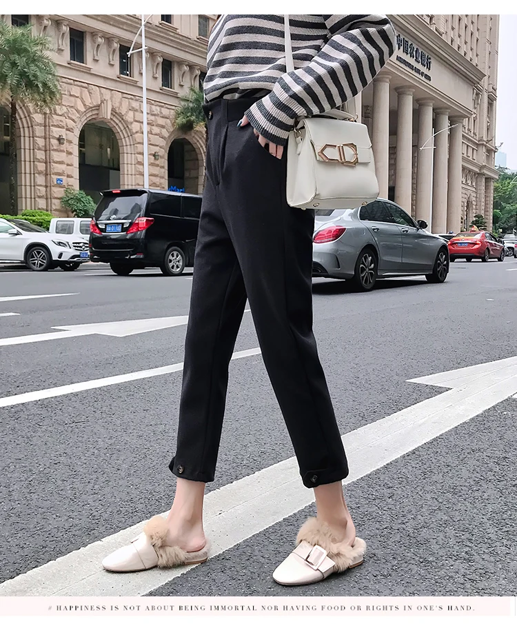 Jielur черные осенние штаны для женщин одноцветные с высокой талией Pantalones De Mujer новинка зимние брюки для женщин облегающие с эластичной талией