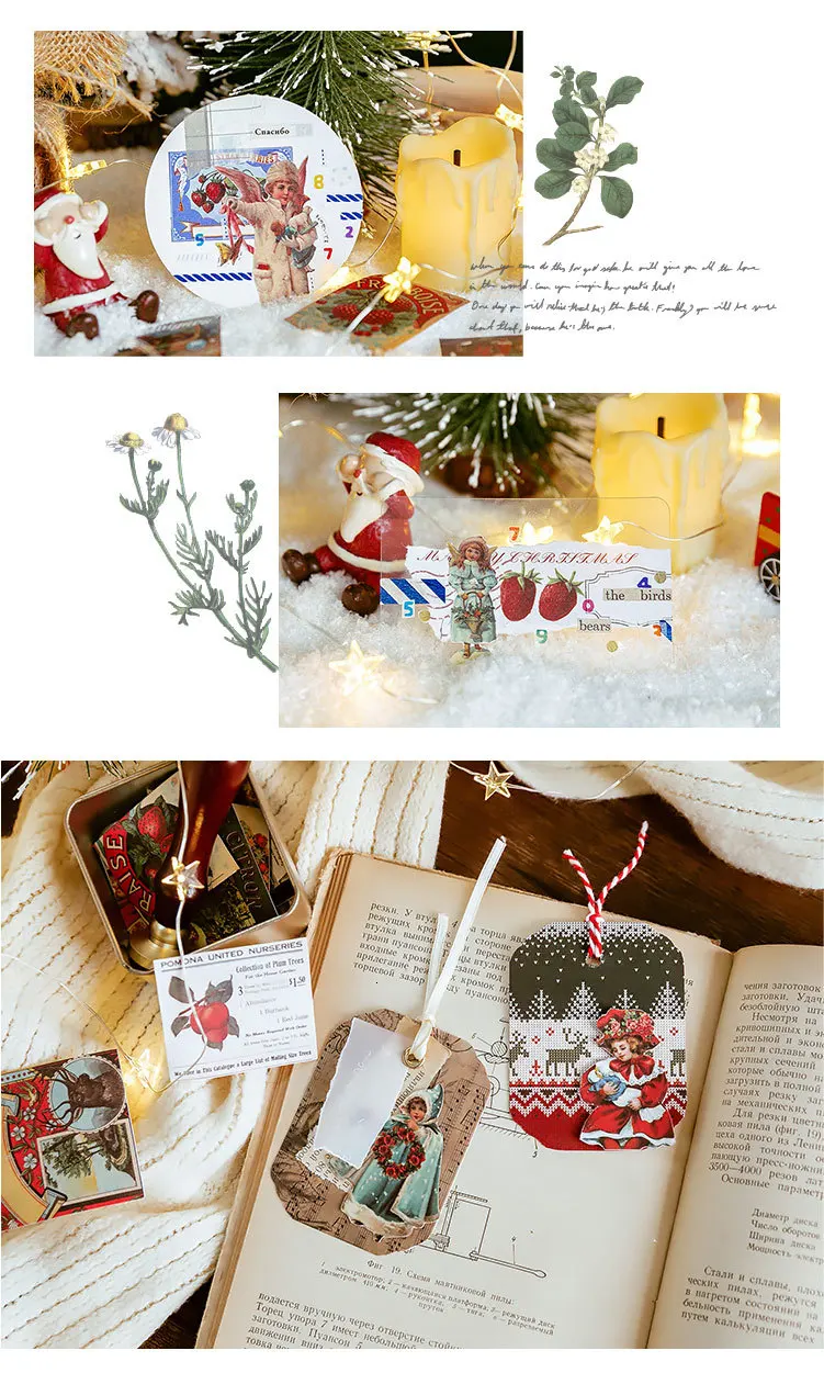 Лес Рождество в канун серии Фоновые наклейки ретро декоративные наклейки kawaii пуля журнал поставок
