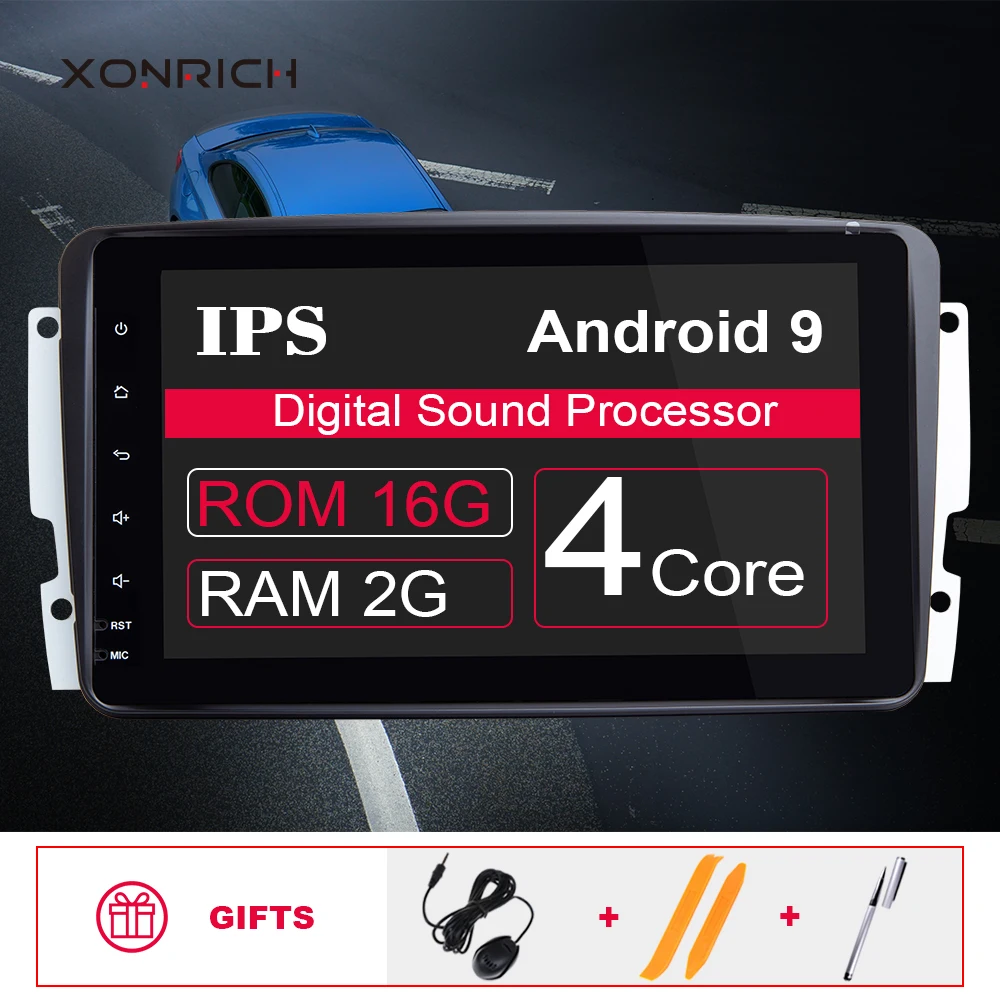 2 din Android 9 dvd-плеер автомобиля gps для Mercedes Benz CLK W209 W203 W463 W208 мультимедиа головное устройство Радио стерео аудио навигация