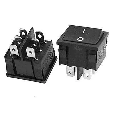 

10pcs AC 6A/250V 10A/125V 6 Pin DPDT ON/ON 2 Position Snap In Boat Rocker Switch