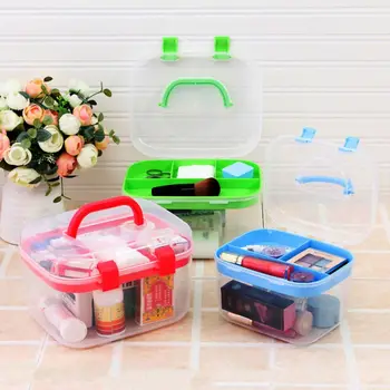 

Transparent Rectangular Medicine Box First Aid Storage Kits Box Portable Container Organizer For Housing Family Case