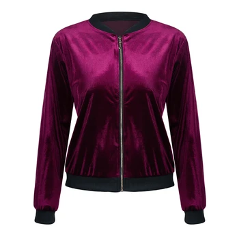 

Women Velvet Jacket O Neck Long Sleeve Coat Threaded Cuff Soft Fabric Casual Autumn Winter Coat Jacket Tops