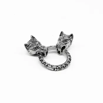 

Clasps for Jewelry Making Vintage Wolf Head Spring Button Buckle Golden Steel Stainless Steel Bracelet Button Make Christmas
