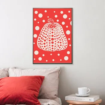 

Yayoi Kusama Wave Point Canvas Pumpkin Painting Home Living Room Decorative Background Wall Painting M3801