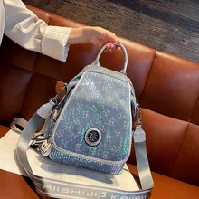 Ita Luxury Backpack Women Leather Tote Handbags 2021 Brand 2YK Diamond Rivet Shoulder Bag Sac High Quality Rhinestone Big Bolso