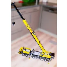  KEJI MOC-5509 Grove GMK6400 Mobile Crane MK III Remote Control Model Building Blocks Bricks Kit Kids Toys Christmas Gift 