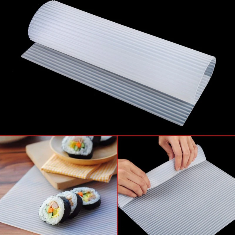 DIY Silicone Sushi Roller Mats Reusable Sushi Roll Mold Mat Japanese