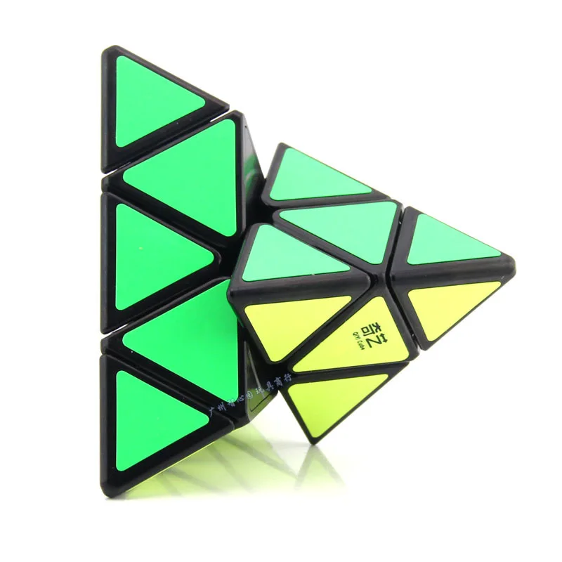 

XMD Qiming a Pyramid Black And White with Pattern Three Layer Triangular Four Colors Pyramid Cube Shaped Smooth Game Toy