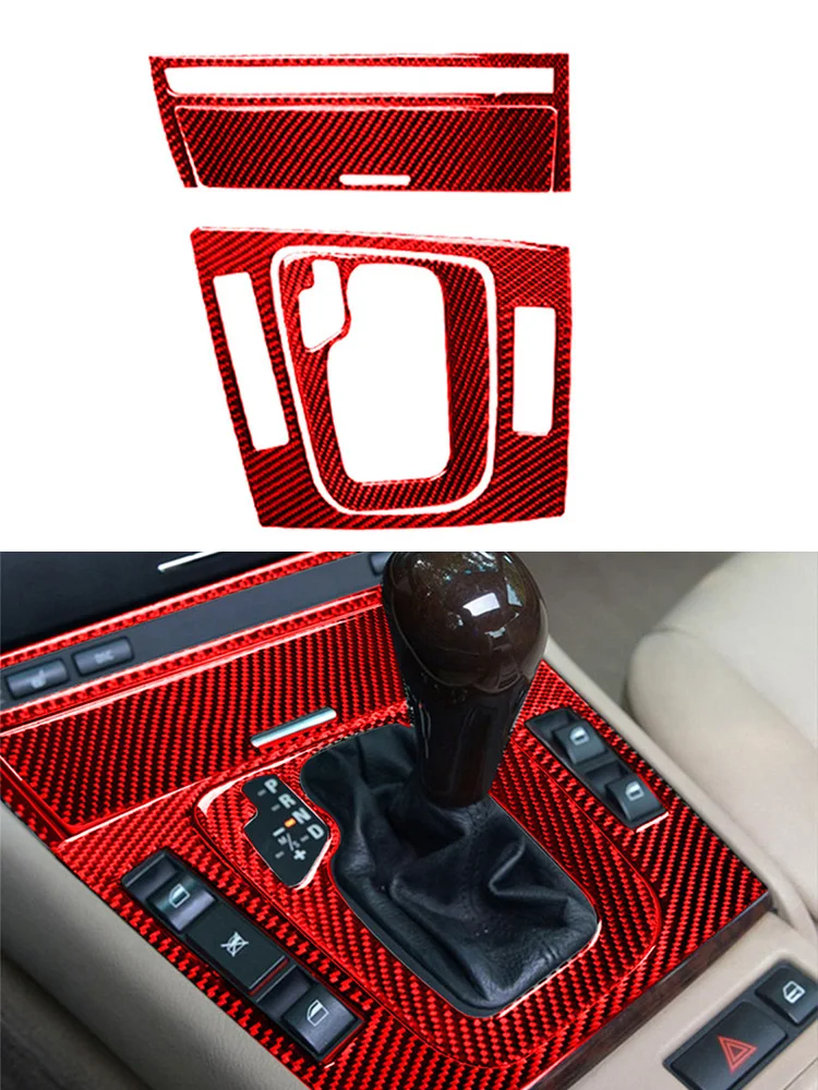 (Left-hand drive) 4pcs Carbon Fiber Gear Shift Box Panel &amp Ashtray Sticker Cover Trim For BMW E46 98-05 Auto Accessories | Автомобили и
