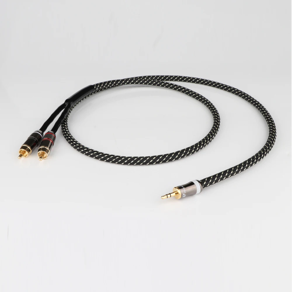 Кабель HiFi аудиокабель RCA аудиосигнальный провод штекер 3 5 мм Aux преобразователь