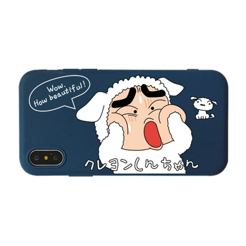 B Мягкий чехол из ТПУ с рисунком японского Аниме Crayon Shinchan для iPhone 11 11ProMAX 6 6S 7 8Plus X XS XR XS Max - Цвет: B