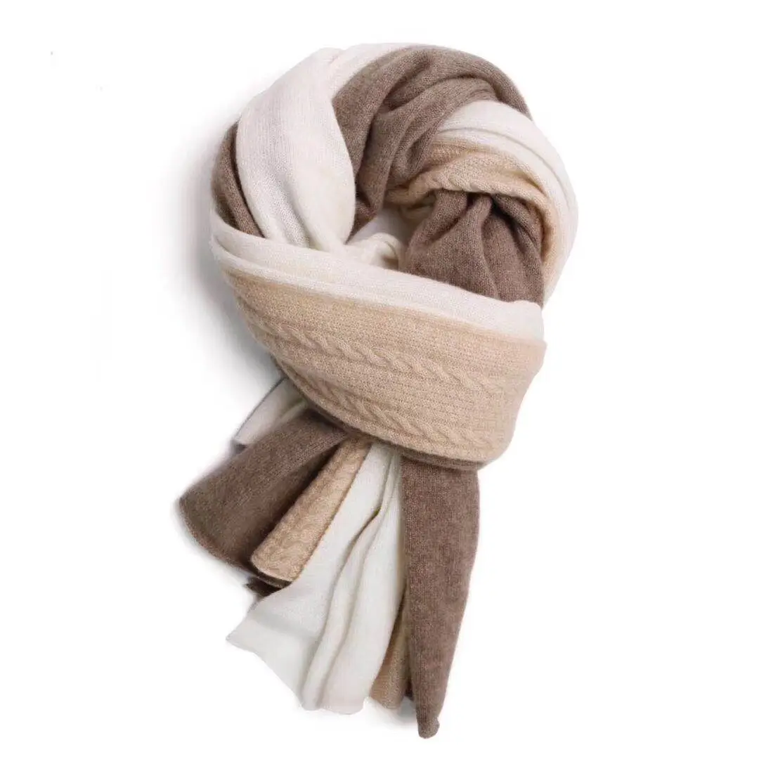 Осень и зима стиль кашемировый шарф твист вязаный в полоску толстый теплый женский шарф шаль производители оптом
