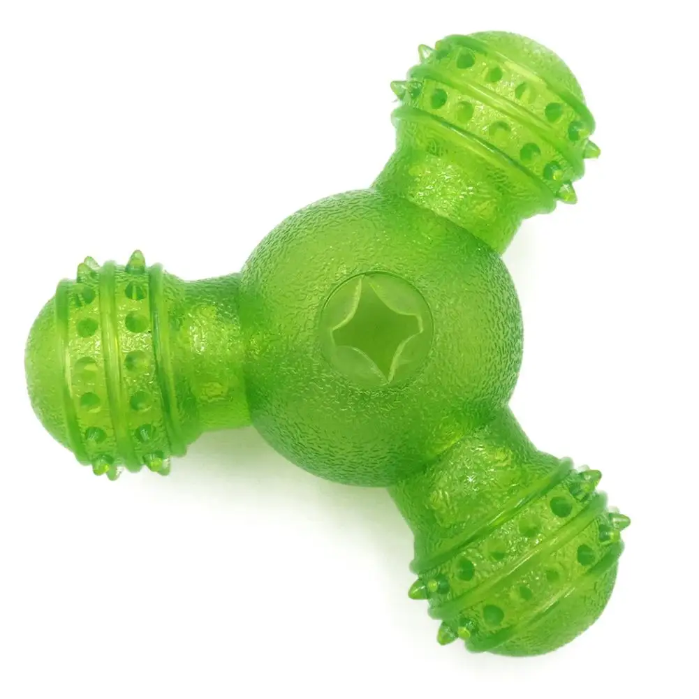 Green Жевательная игрушка для домашнего питомца игрушки треугольник утечка еда Обучающие инструменты диспенсер для еды принадлежности для дрессировки животных для собачьей машины - Цвет: Green