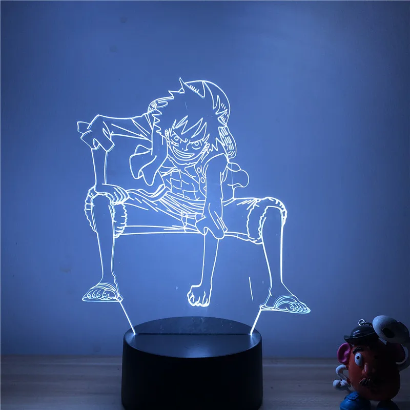 3D светодиодный Ночной светильник Аниме One Piece Lfuyy Gear 2 осанка Ver. Фигурка 7 цветов