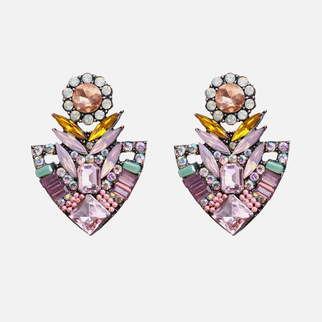 Ztech New Korea Fashion Pink Resin Beaded Drop Earrings For Women Girls ZA Wedding Jewelry 30 Designs Dangle Statement Bijoux E1247