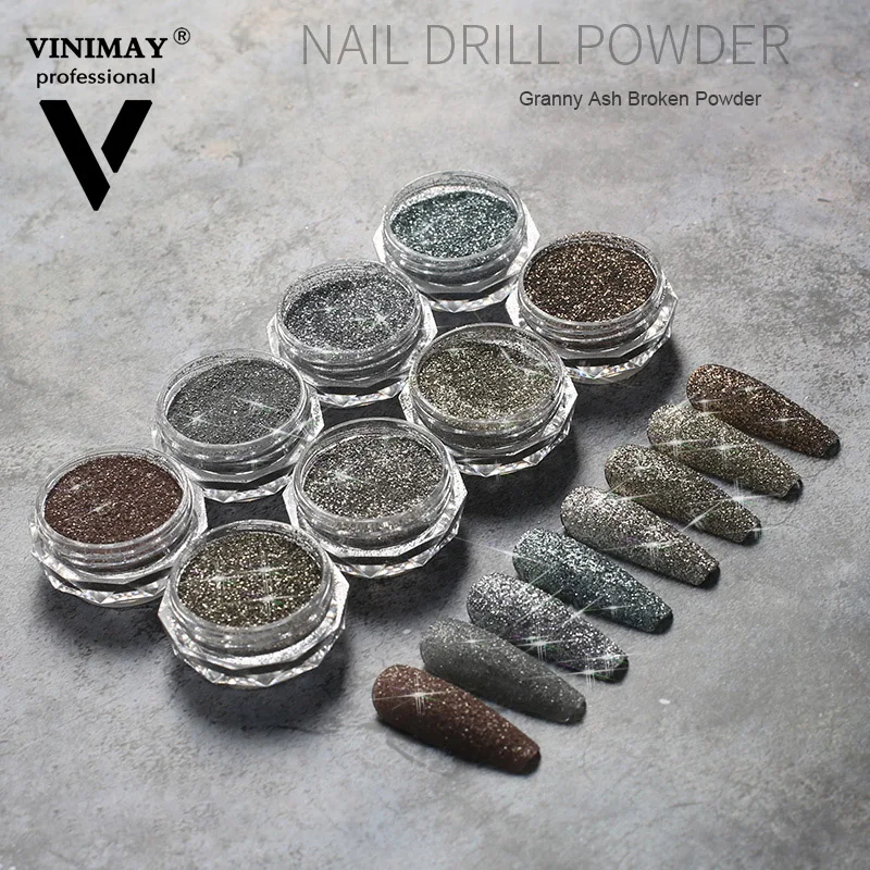 

16 Colors Nail Glitter 3D Diamond Jewelry Matte Crushed Nail Art Powder DIY Pigment Waterproof Flake Dust Nail Art Sequins TSLM2